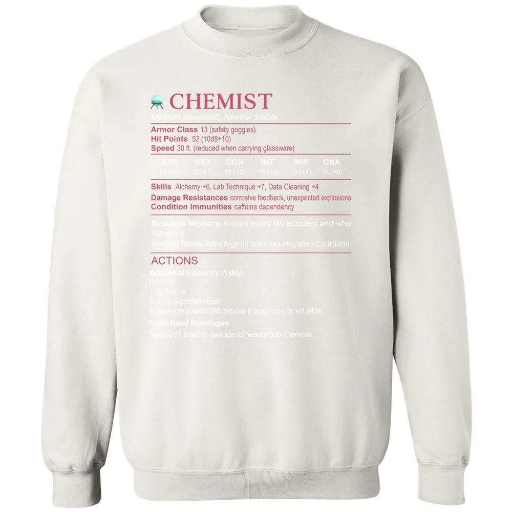 Chemist Stats Classic Unisex Sweatshirt - White - 12