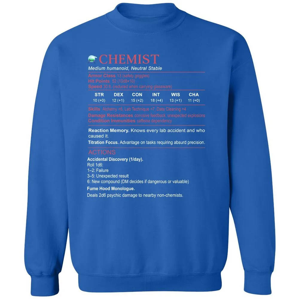 Chemist Stats Classic Unisex Sweatshirt - Royal - 9