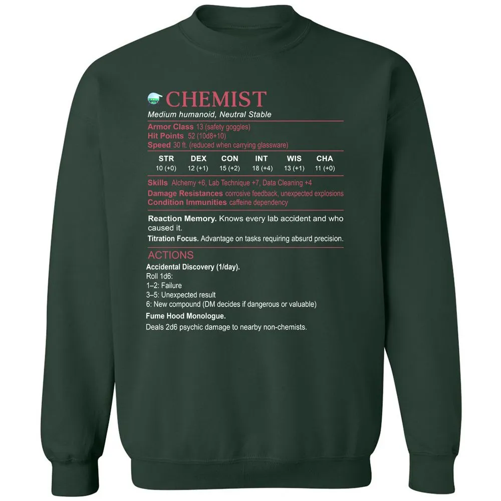 Chemist Stats Classic Unisex Sweatshirt - Forest Green - 4