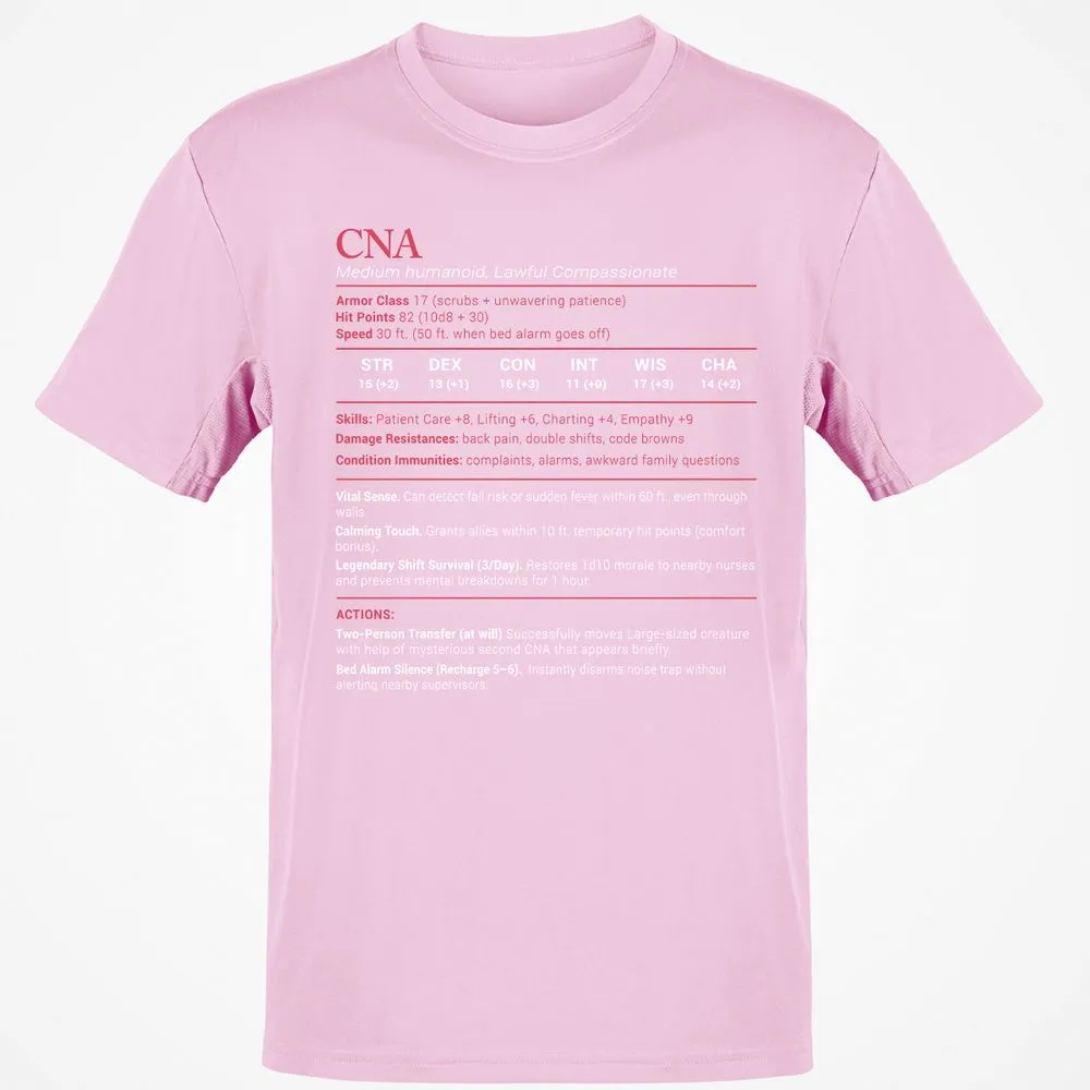 CNA Stats Classic Unisex T-Shirt - Light Pink - 5
