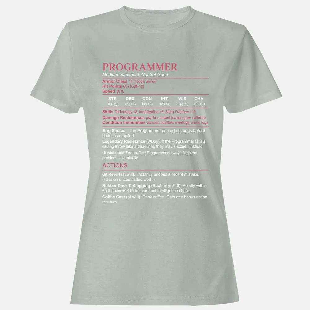 Programmer Stats Women's T-Shirt - Ash - 2