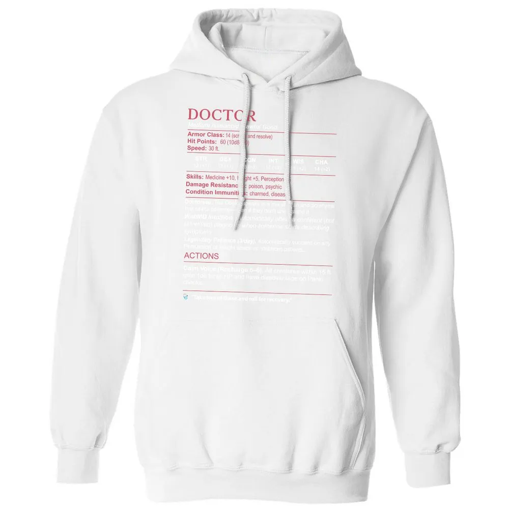 Doctor Stats Classic Unisex Hoodie - White - 11