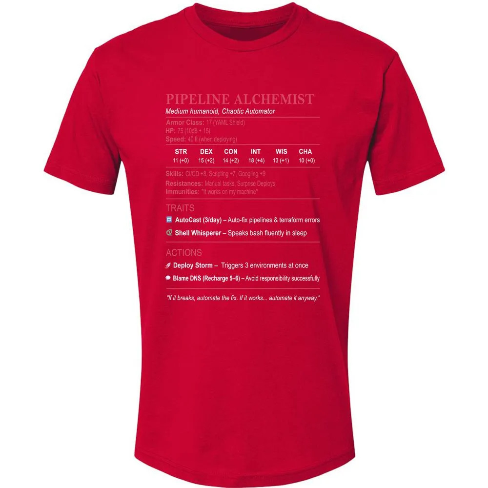 DEVOPS Stats (Pipeline Alchemist) Premium Unisex T-Shirt - Red - 6