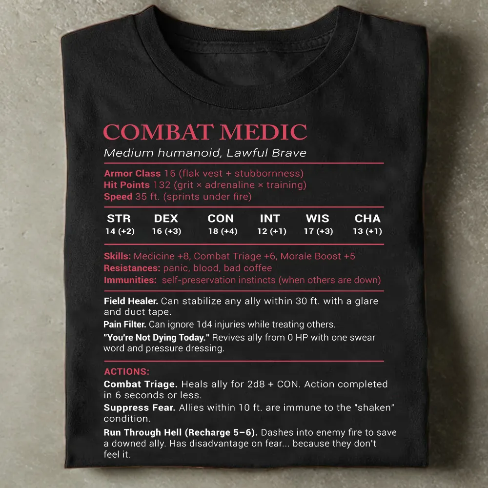 Combat Medic Stats Classic Unisex T-Shirt - 1
