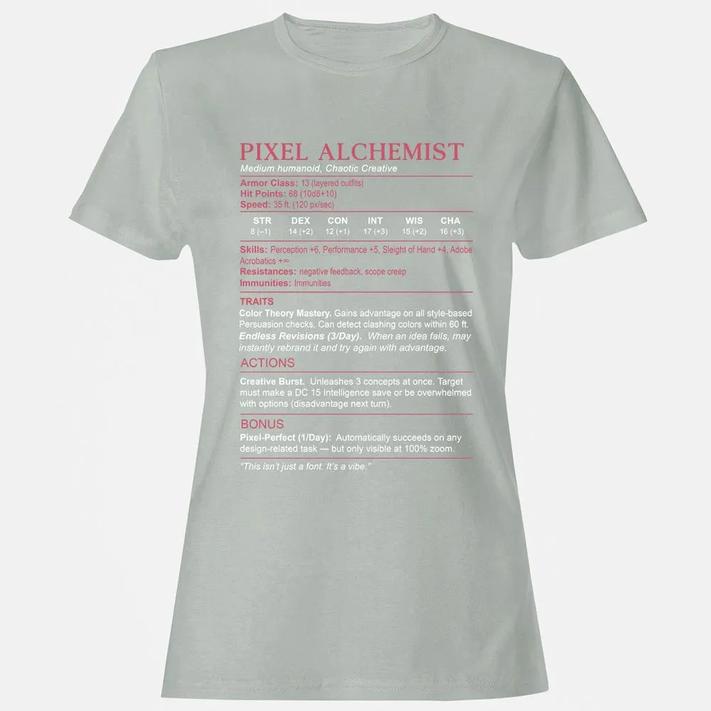 Designer Stats (Pixel Alchemist) Women's T-Shirt - Ash - 2