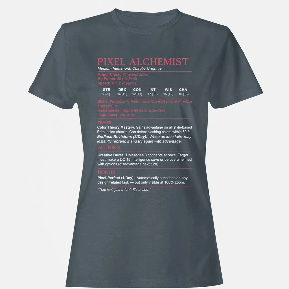 Designer Stats (Pixel Alchemist) Women's T-Shirt - Charcoal - 3
