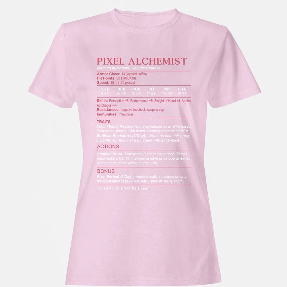 Designer Stats (Pixel Alchemist) Women's T-Shirt - Light Pink - 9