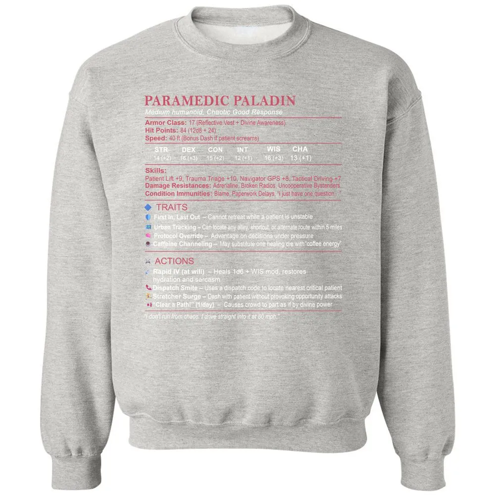 Paramedic Stats Classic Unisex Sweatshirt - Ash - 8