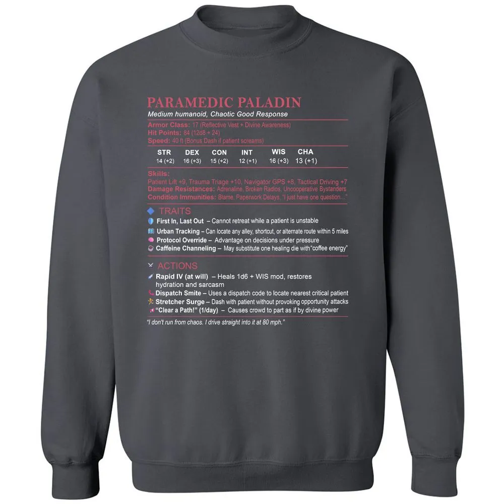 Paramedic Stats Classic Unisex Sweatshirt - Charcoal - 7