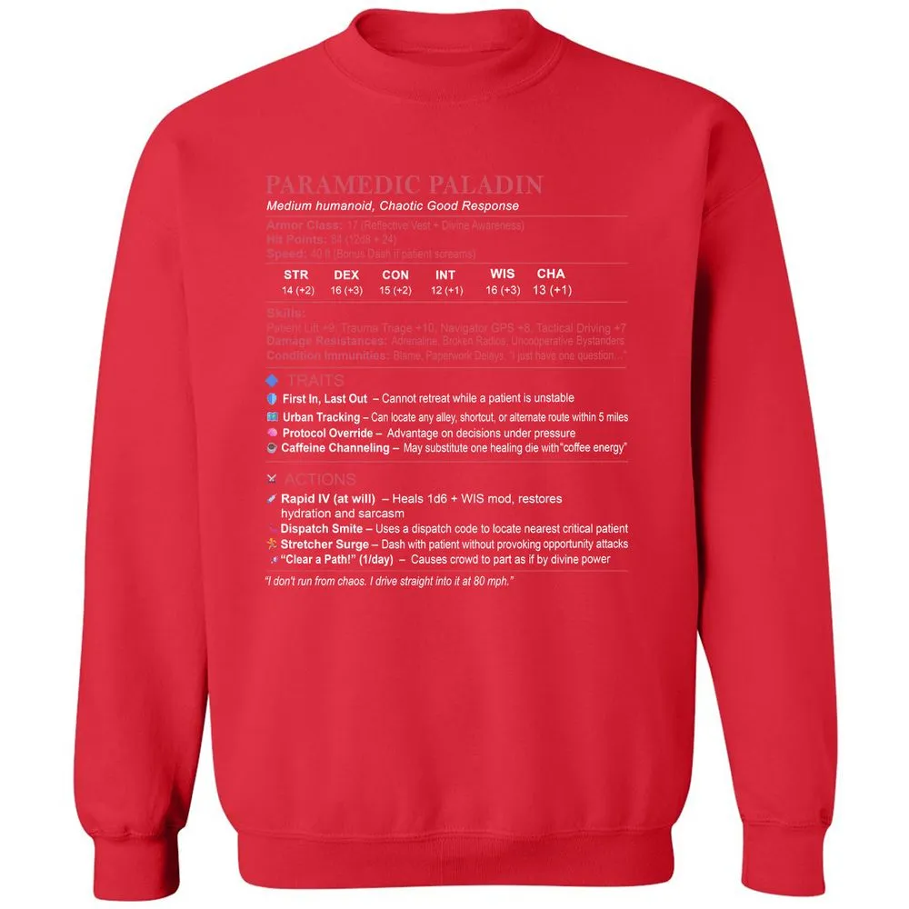 Paramedic Stats Classic Unisex Sweatshirt - Red - 5