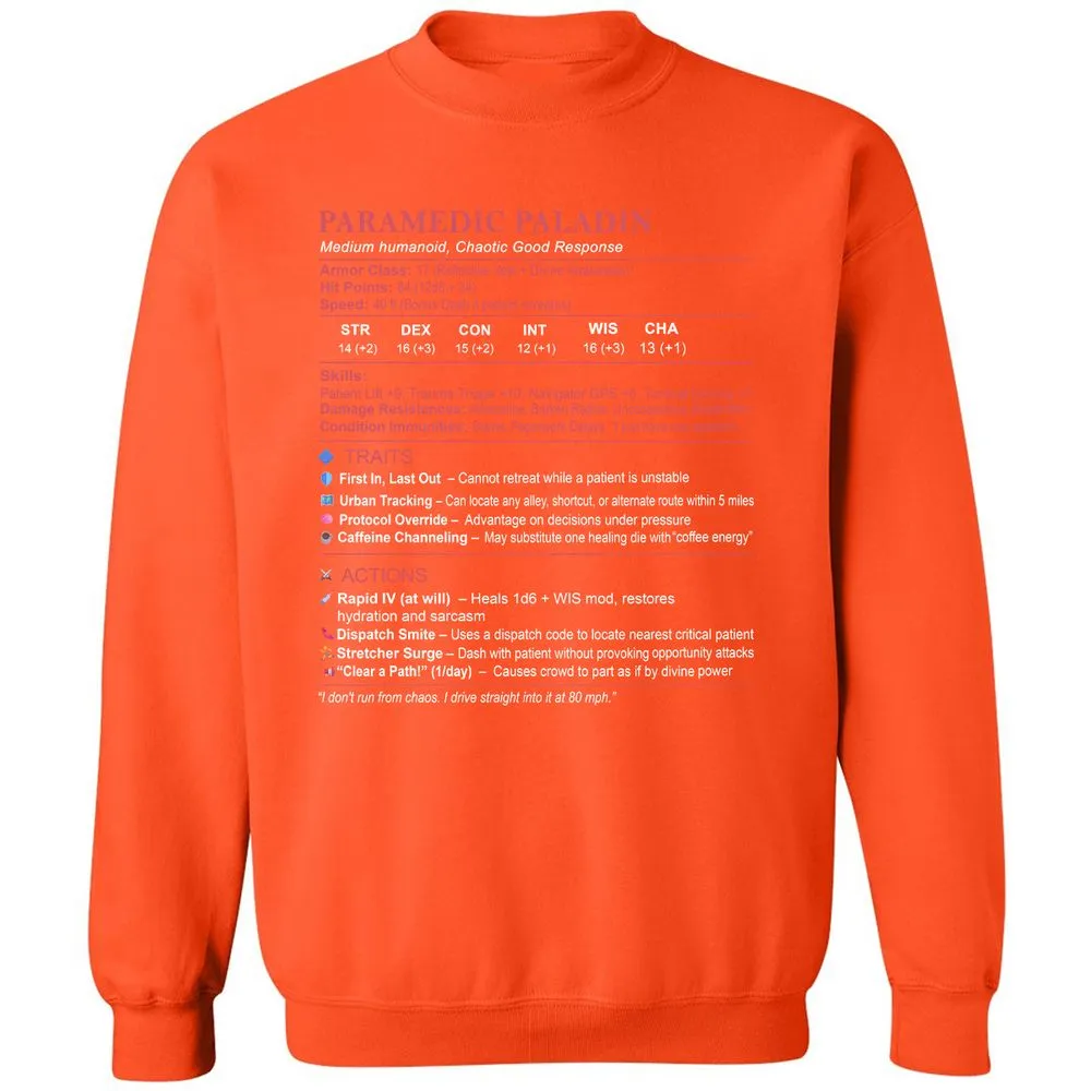 Paramedic Stats Classic Unisex Sweatshirt - Orange - 10