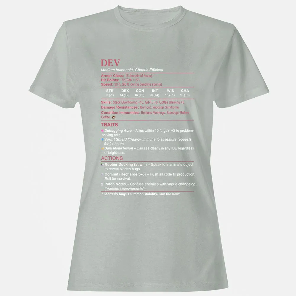 DEV Stats Women's T-Shirt - Ash - 2
