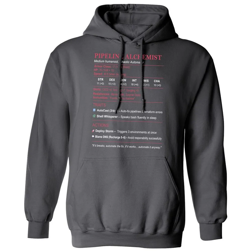 DEVOPS Stats (Pipeline Alchemist) Classic Unisex Hoodie - Charcoal - 7