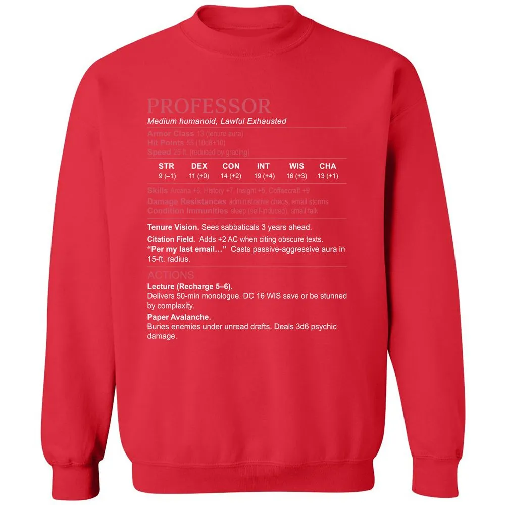 Professor Stats Classic Unisex Sweatshirt - Red - 5