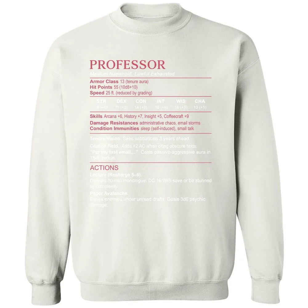 Professor Stats Classic Unisex Sweatshirt - White - 12