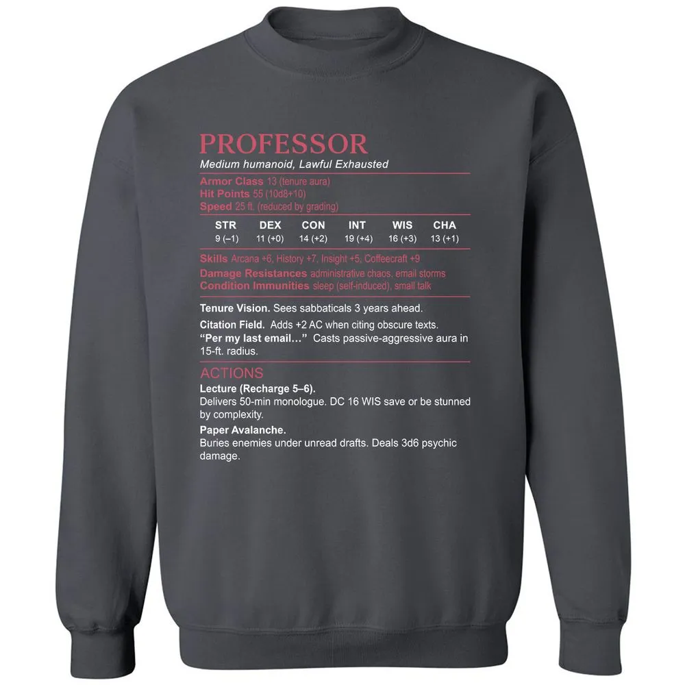 Professor Stats Classic Unisex Sweatshirt - Charcoal - 7