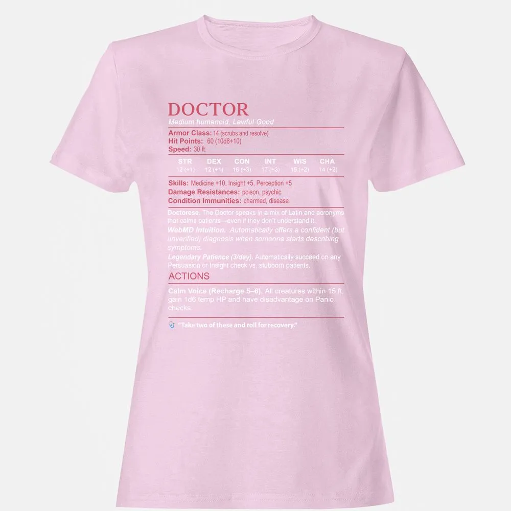 Doctor Stats Women's T-Shirt - Light Pink - 9