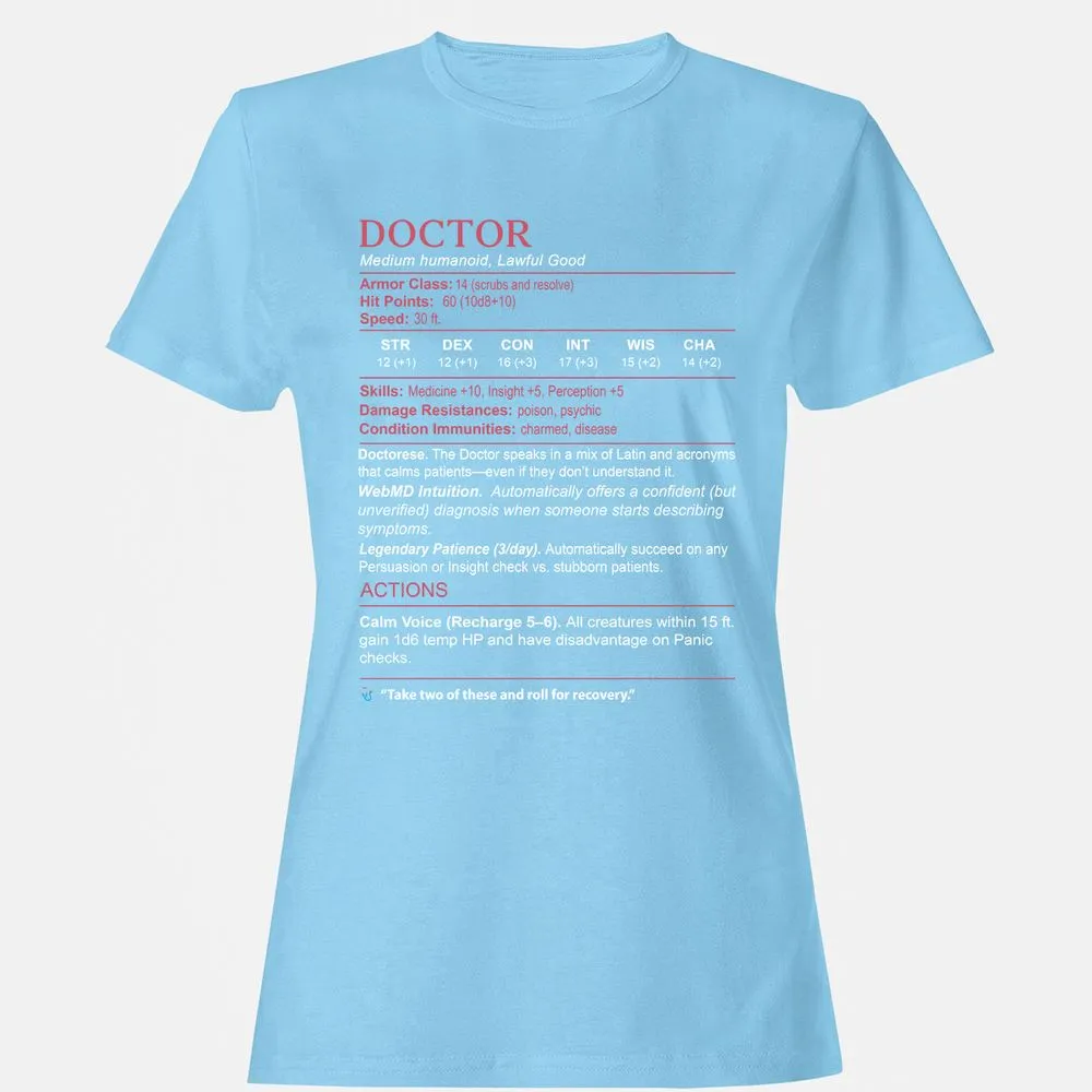 Doctor Stats Women's T-Shirt - Light Blue - 8