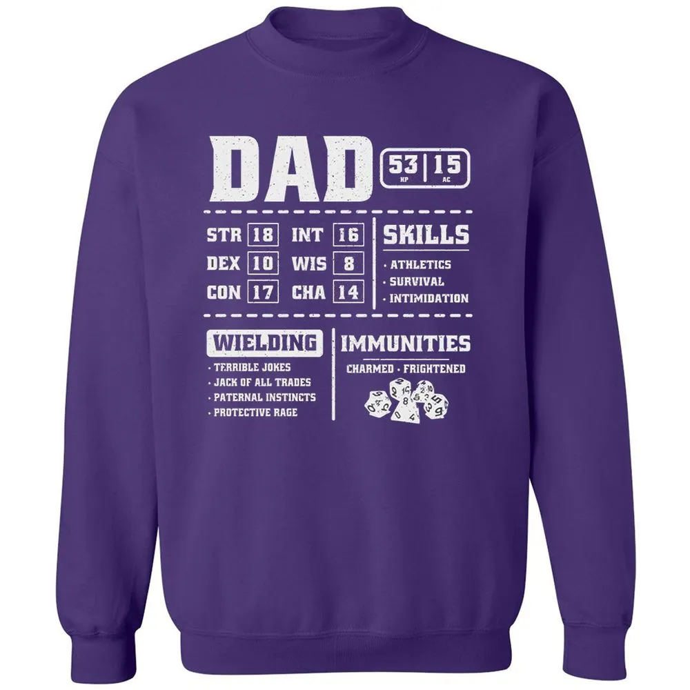 Dad Stat Block 2 Classic Unisex Sweatshirt - Purple - 6