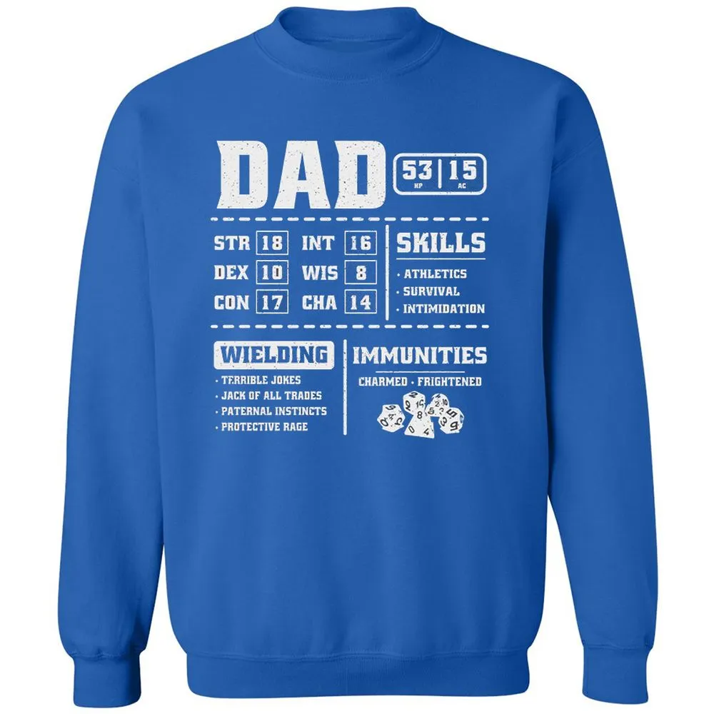 Dad Stat Block 2 Classic Unisex Sweatshirt - Royal - 9