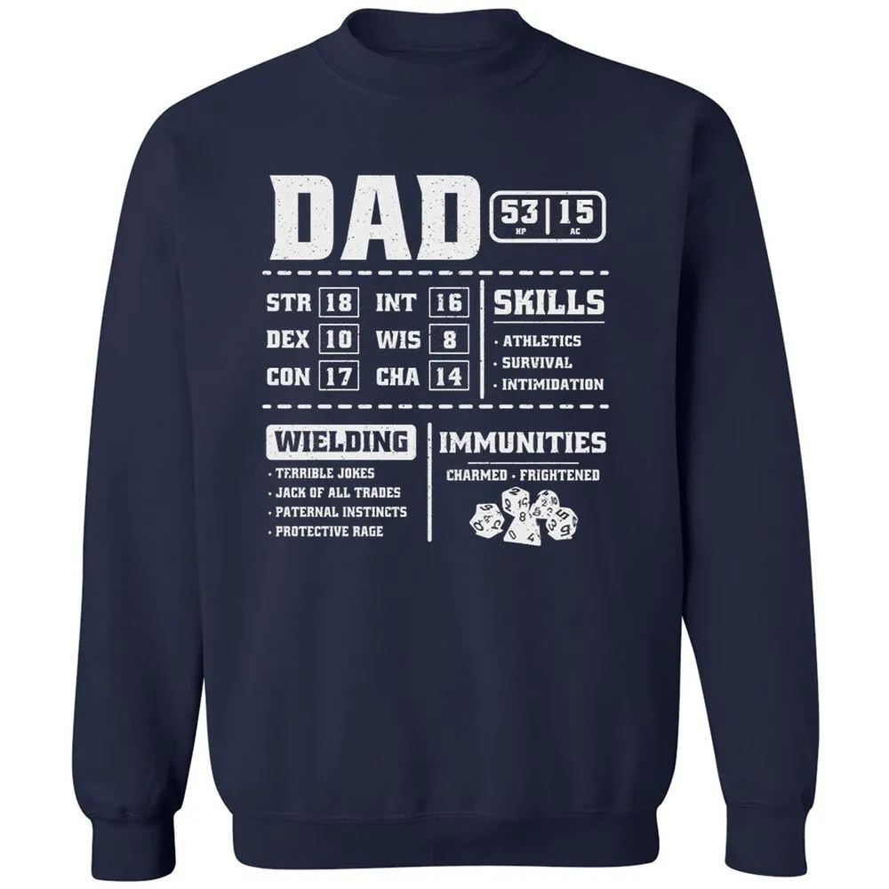 Dad Stat Block 2 Classic Unisex Sweatshirt - Navy - 2