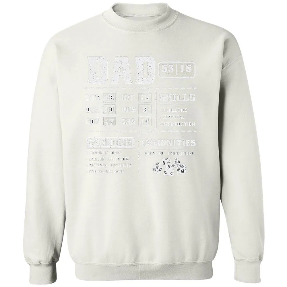 Dad Stat Block 2 Classic Unisex Sweatshirt - White - 12