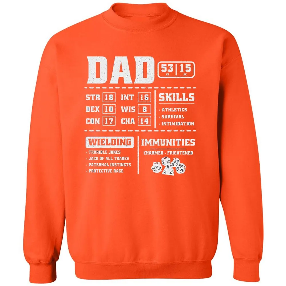 Dad Stat Block 2 Classic Unisex Sweatshirt - Orange - 10