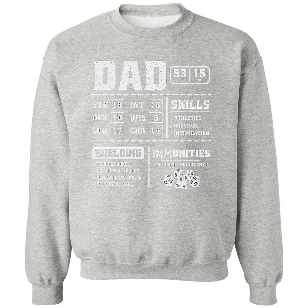 Dad Stat Block 2 Classic Unisex Sweatshirt - Ash - 8