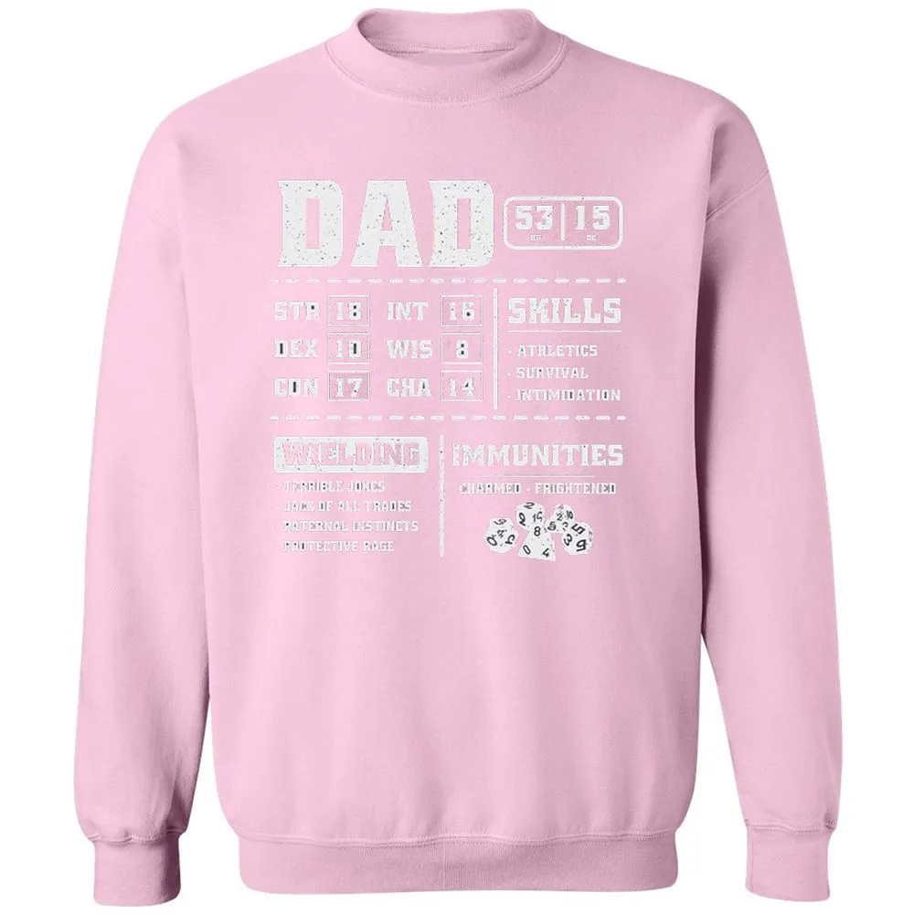 Dad Stat Block 2 Classic Unisex Sweatshirt - Light Pink - 3