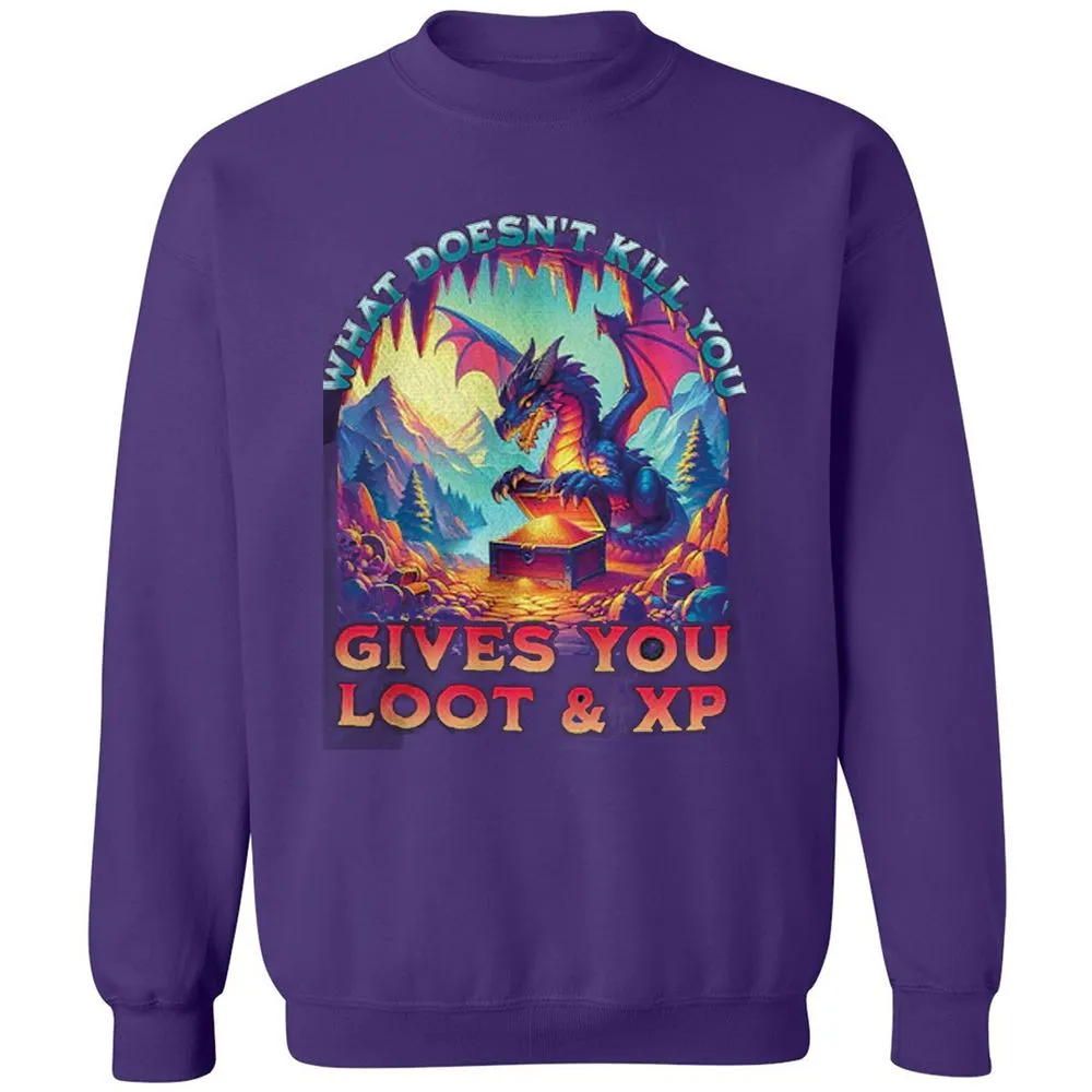 What Doesn't Kill You Give You Loot & XP Classic Unisex Sweatshirt - Purple - 6
