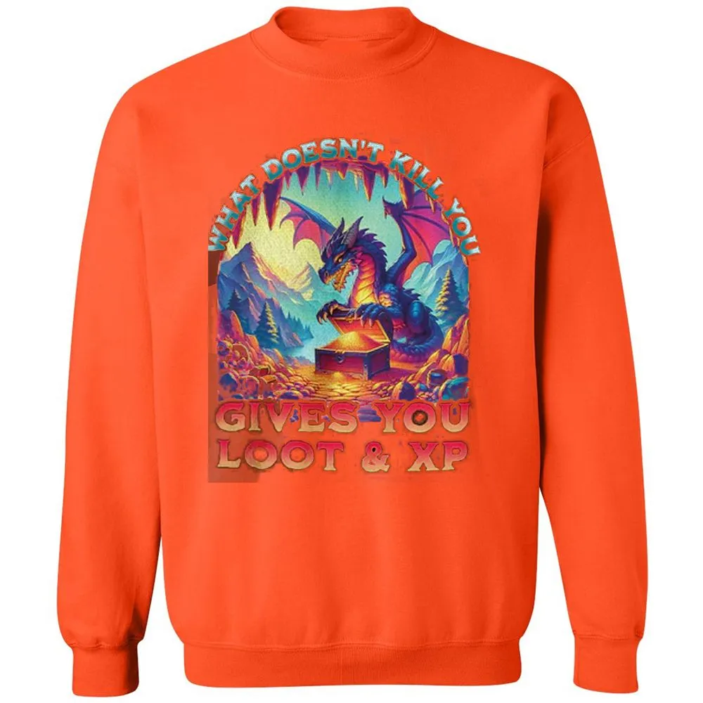 What Doesn't Kill You Give You Loot & XP Classic Unisex Sweatshirt - Orange - 10