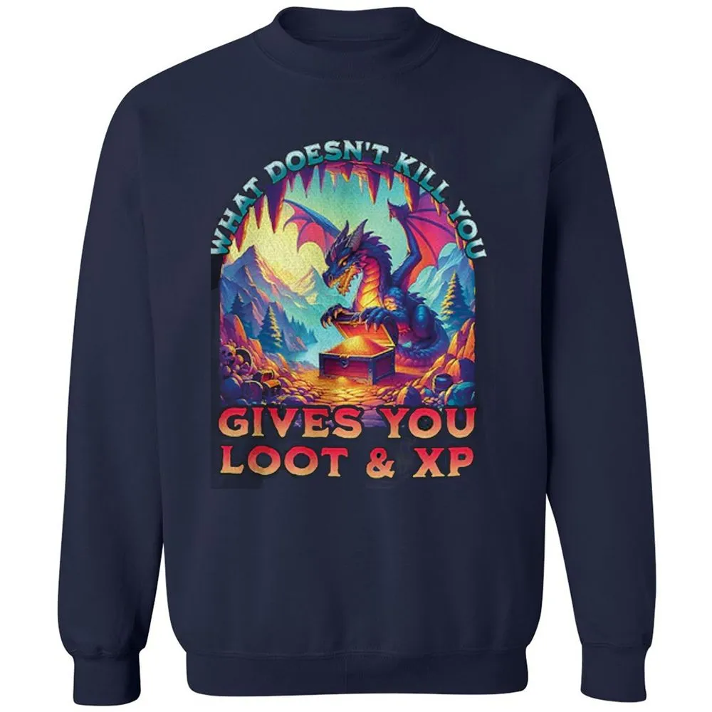 What Doesn't Kill You Give You Loot & XP Classic Unisex Sweatshirt - Navy - 2