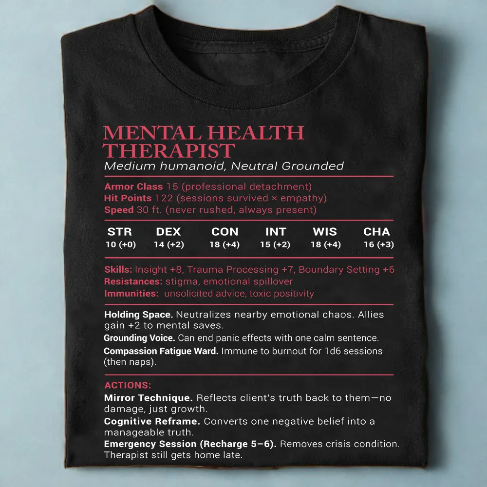 Mental Health Therapist Stats Classic Unisex T-Shirt - 1