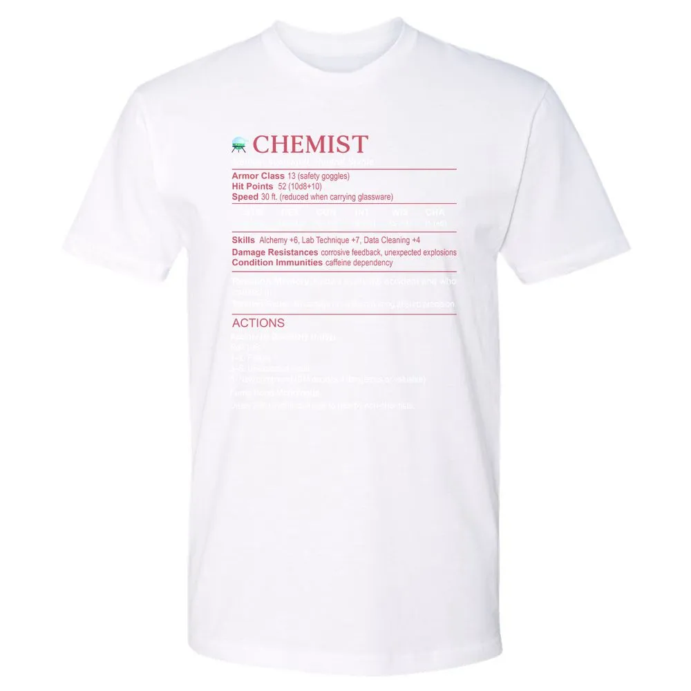 Chemist Stats Premium Unisex T-Shirt - White - 4