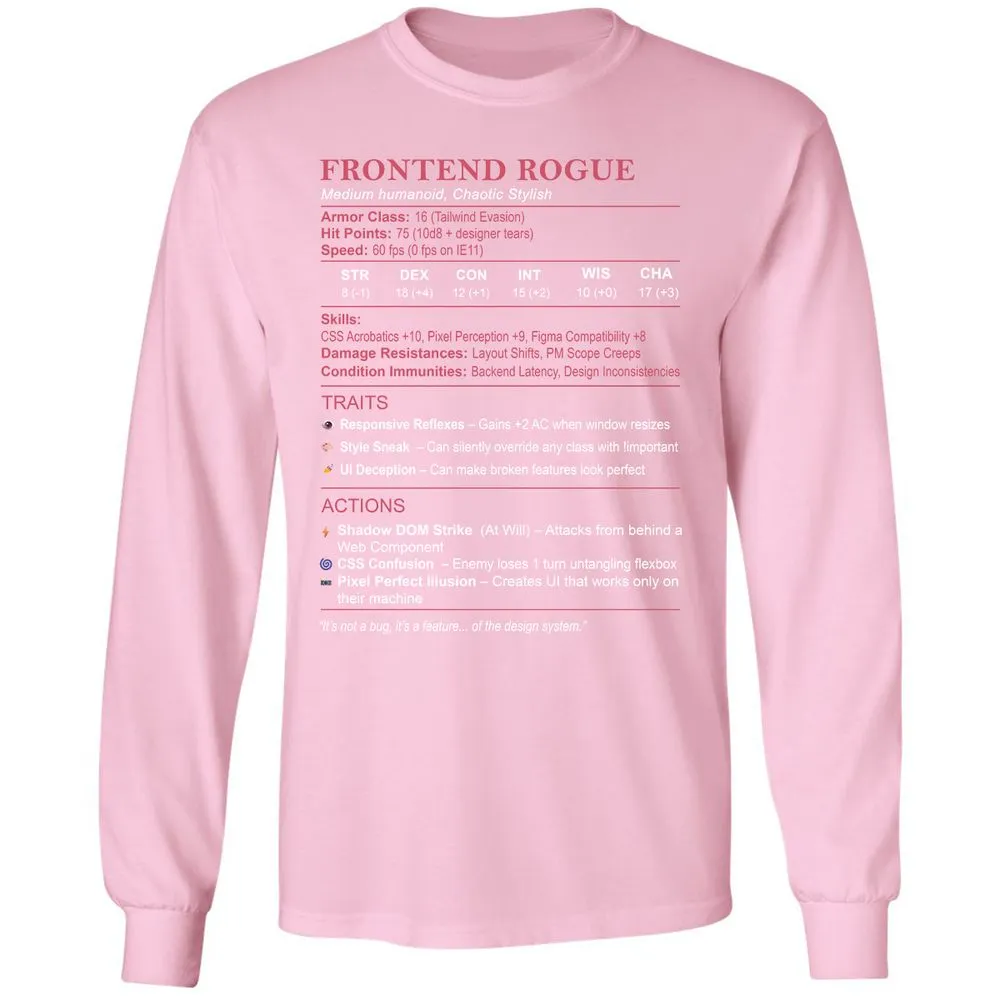 Frontend Rogue Long Sleeve T-Shirt - Light Pink - 3