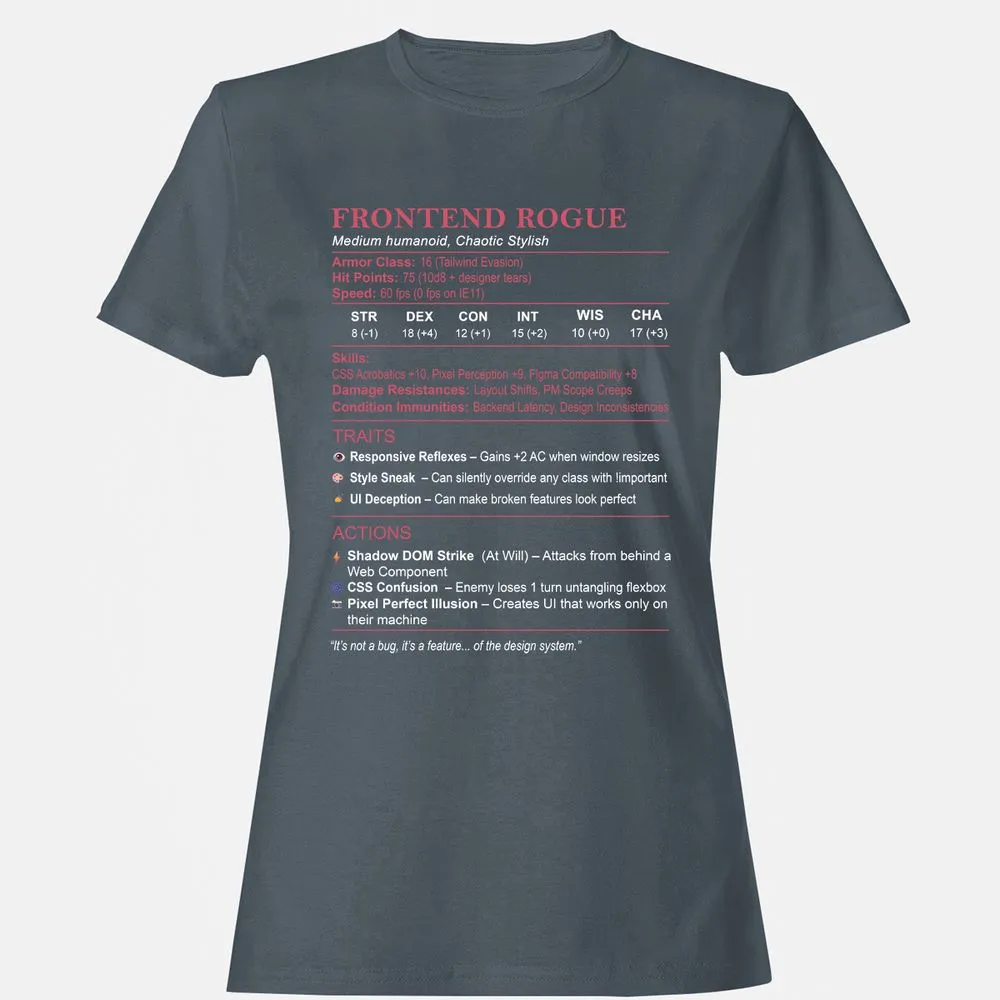 Frontend Rogue Women's T-Shirt - Charcoal - 3