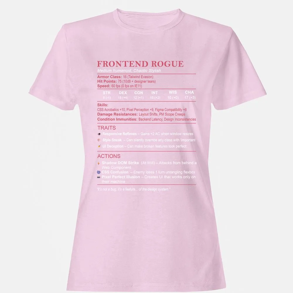 Frontend Rogue Women's T-Shirt - Light Pink - 9