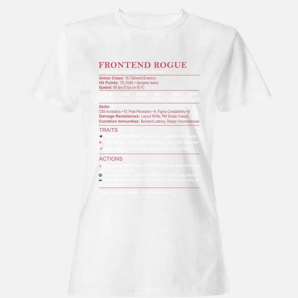 Frontend Rogue Women's T-Shirt - White - 16