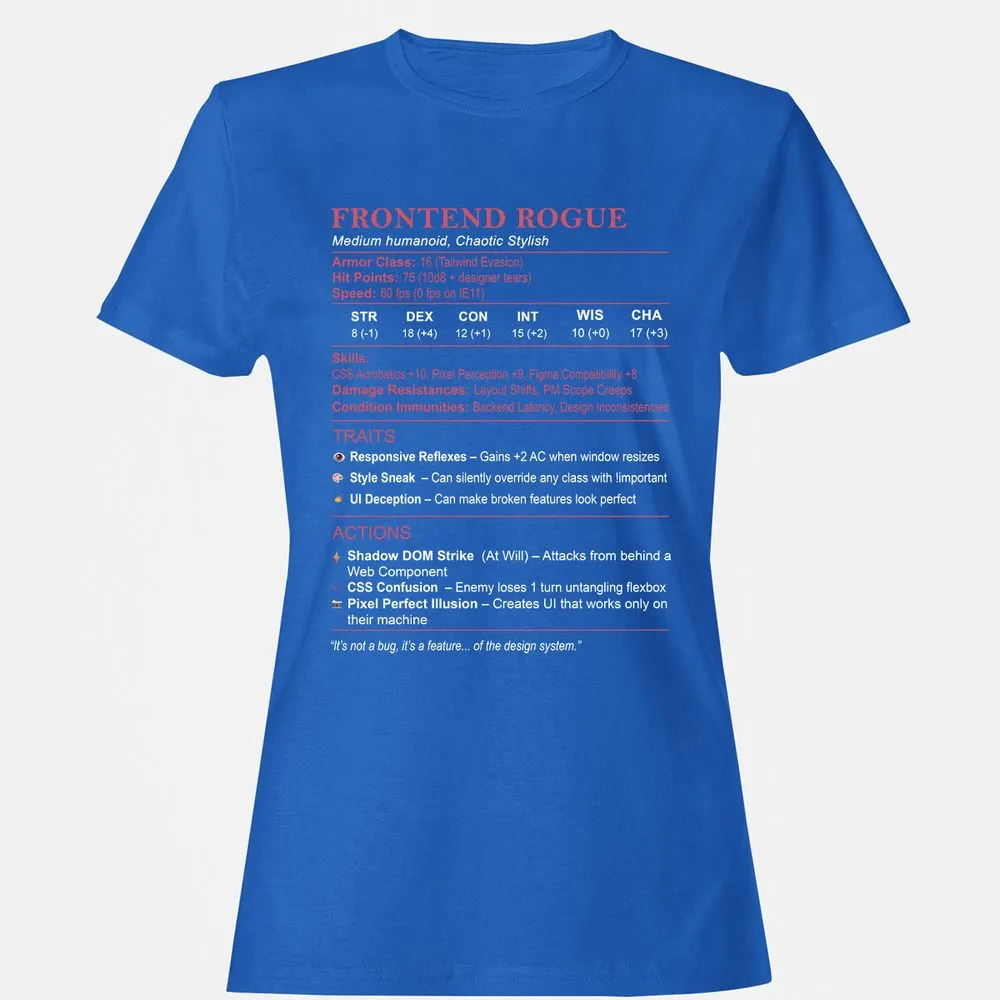 Frontend Rogue Women's T-Shirt - Royal - 14