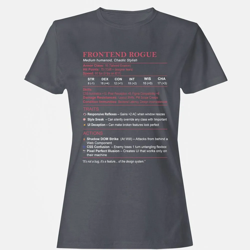 Frontend Rogue Women's T-Shirt - Dark Heather - 5