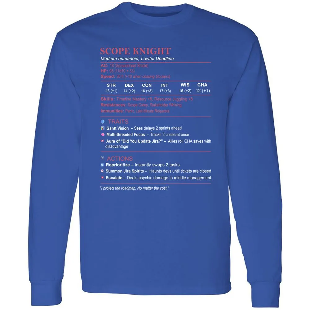 PM Stats Long Sleeve T-Shirt - Royal - 8