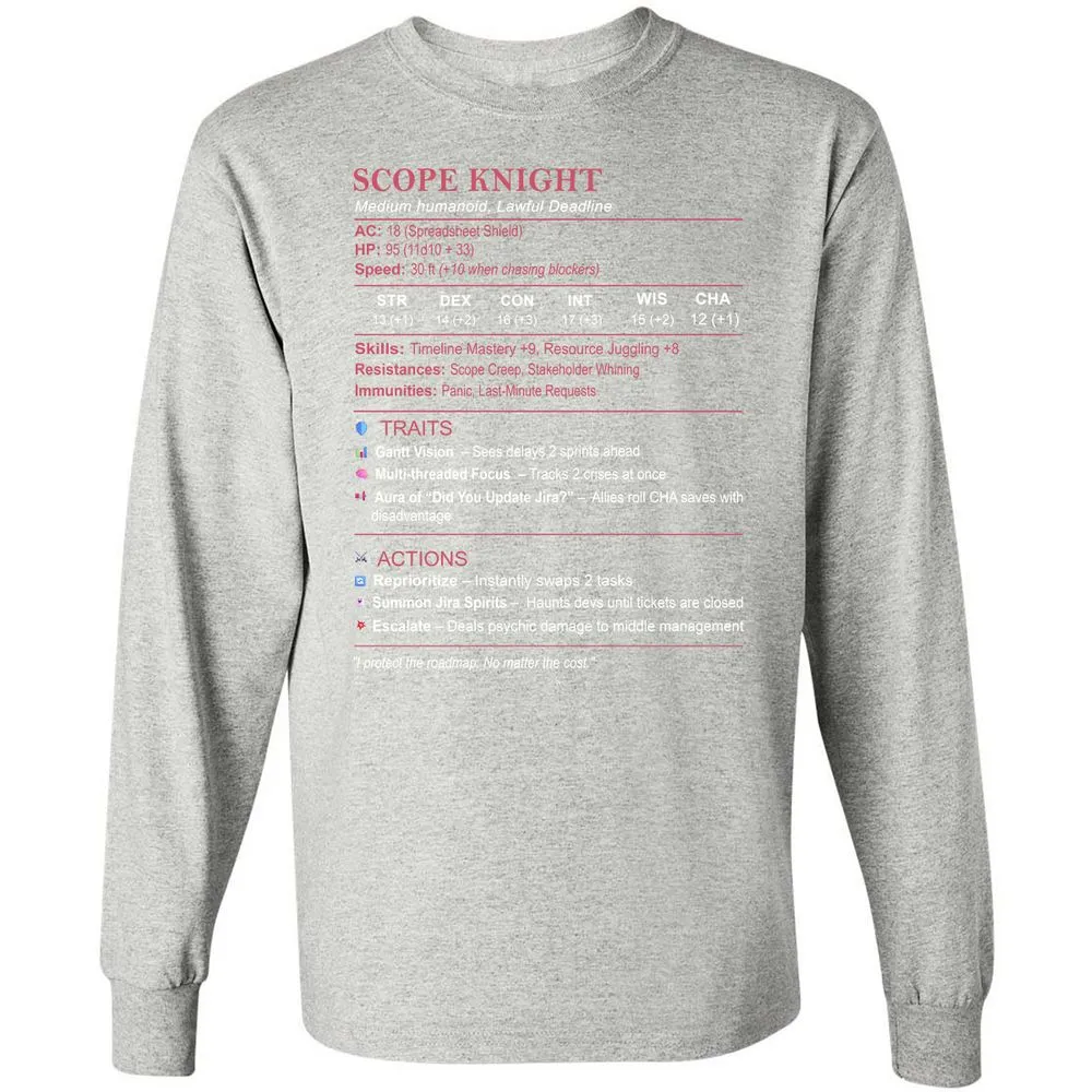 PM Stats Long Sleeve T-Shirt - Ash - 7