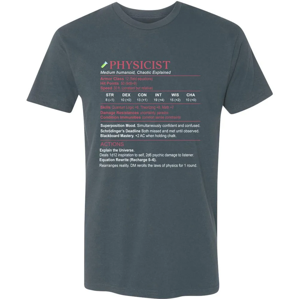 Physicist Stats Premium Unisex T-Shirt - Indigo - 15
