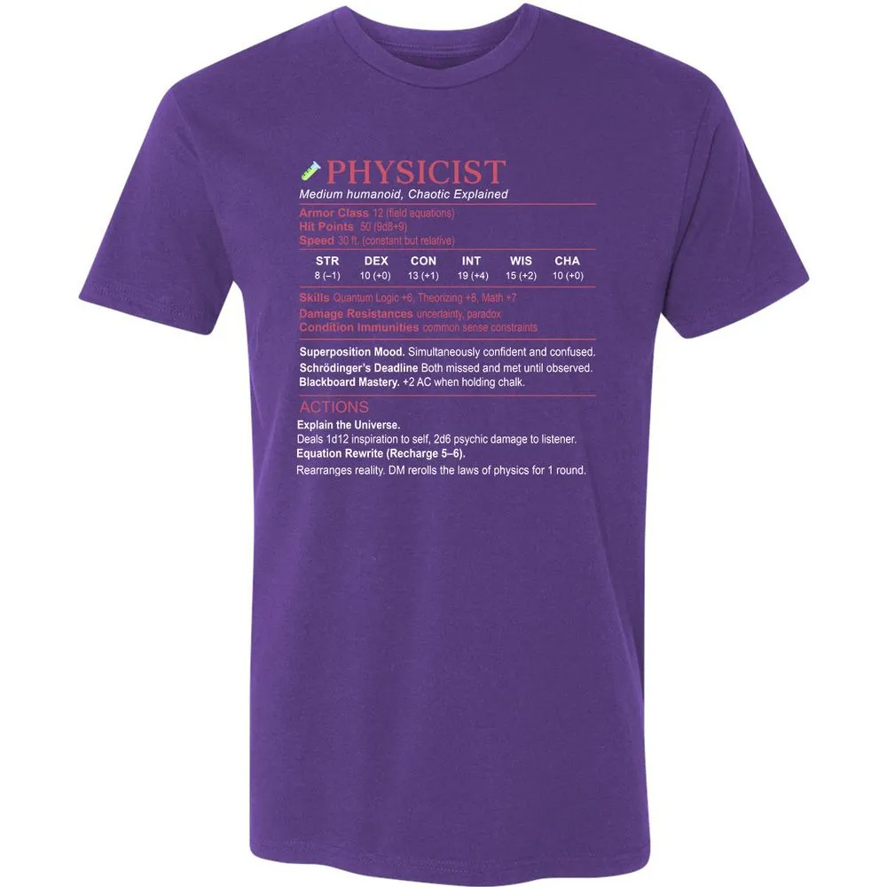 Physicist Stats Premium Unisex T-Shirt - Purple Rush - 7