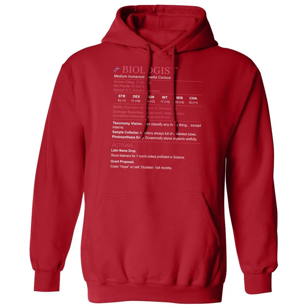 Biologist Stats Classic Unisex Hoodie - Red - 5