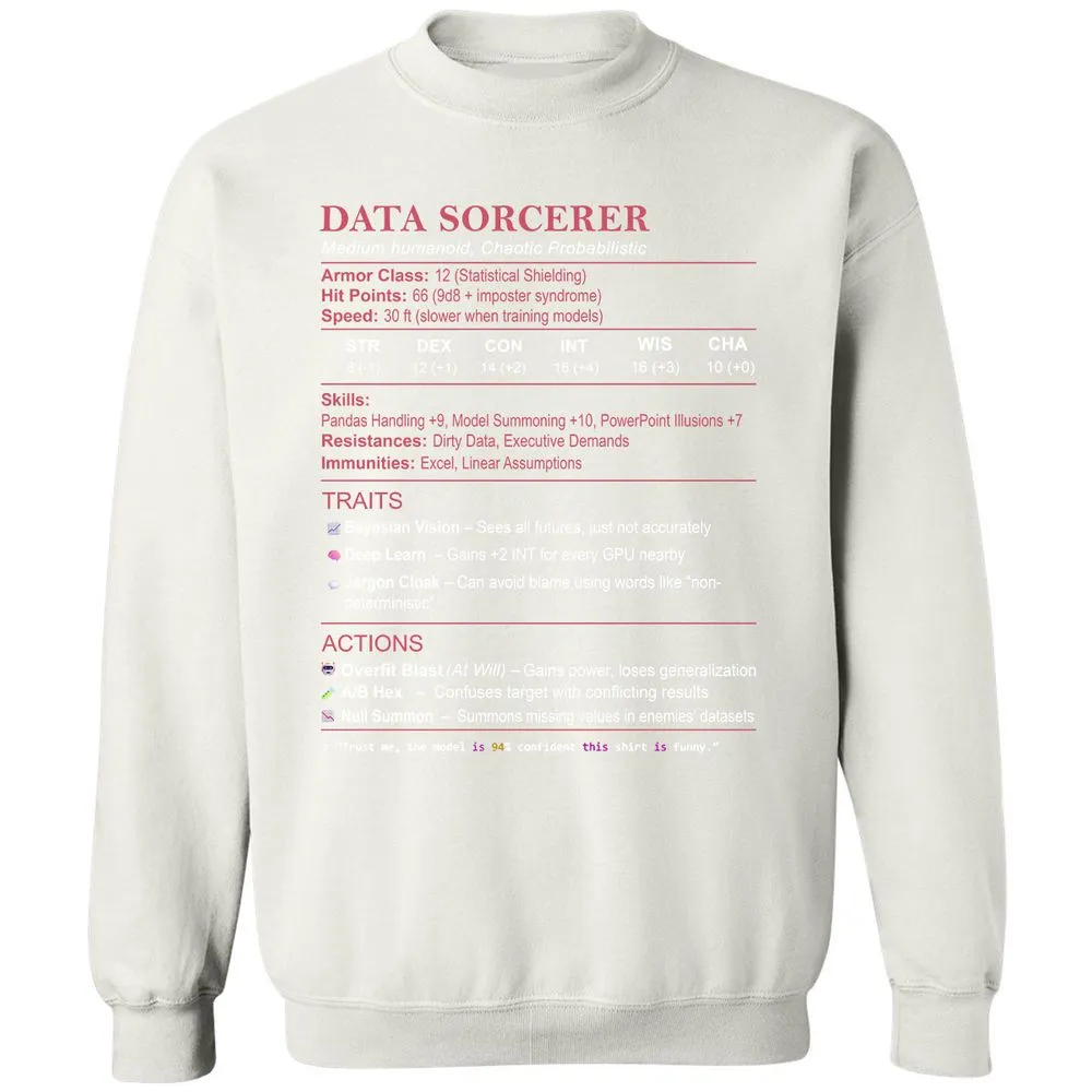 Data Scientist Stats (Data Sorcerer) - White - 12