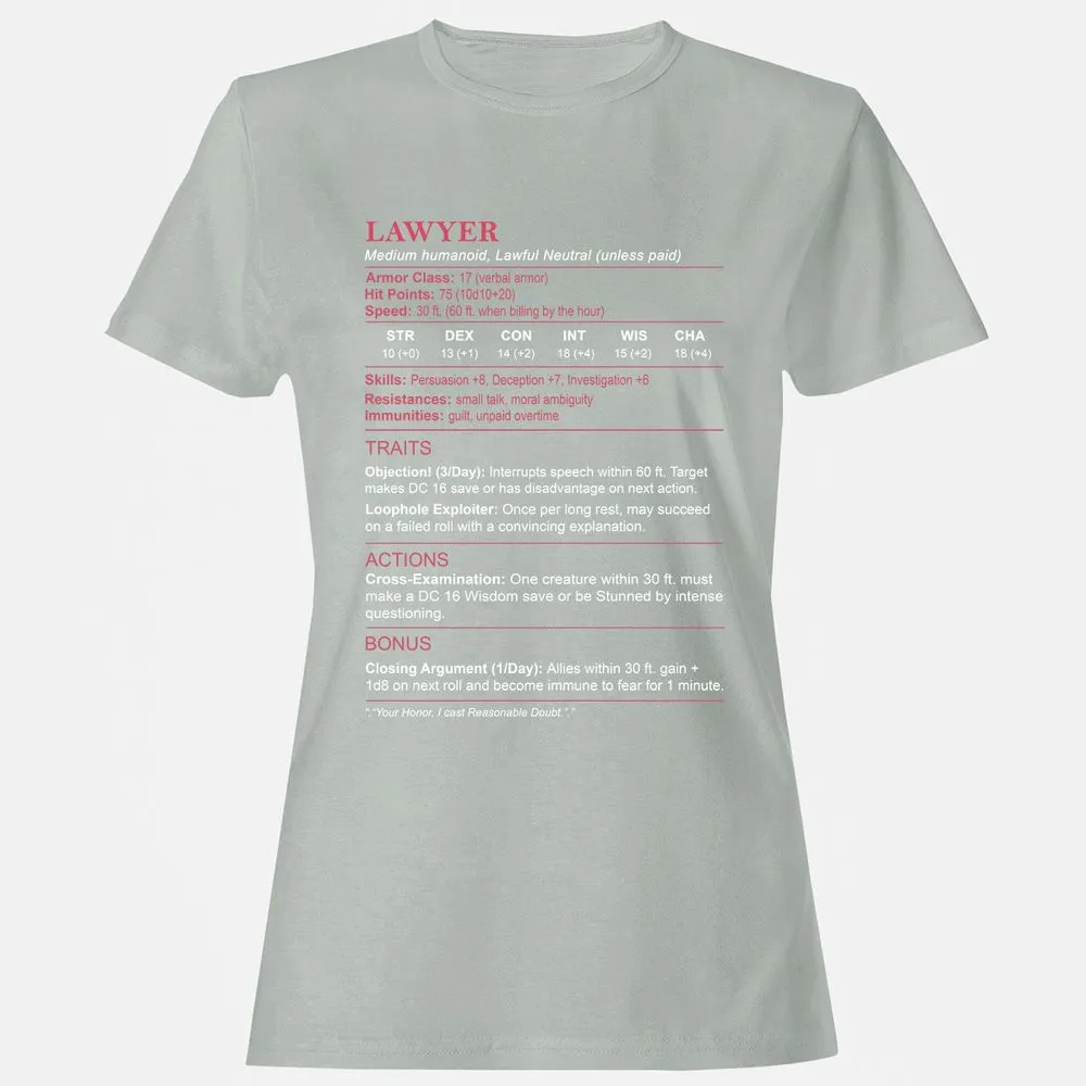 Lawyer Stats Women's T-Shirt - Ash - 2