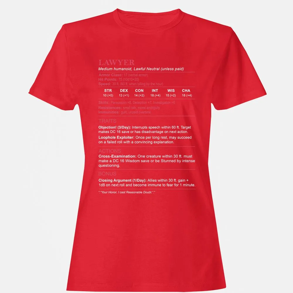 Lawyer Stats Women's T-Shirt - Red - 13