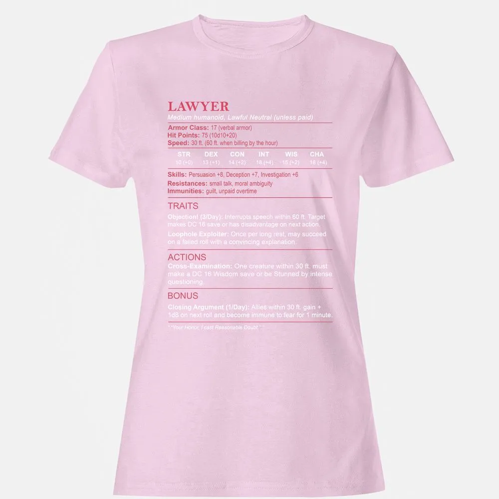 Lawyer Stats Women's T-Shirt - Light Pink - 9