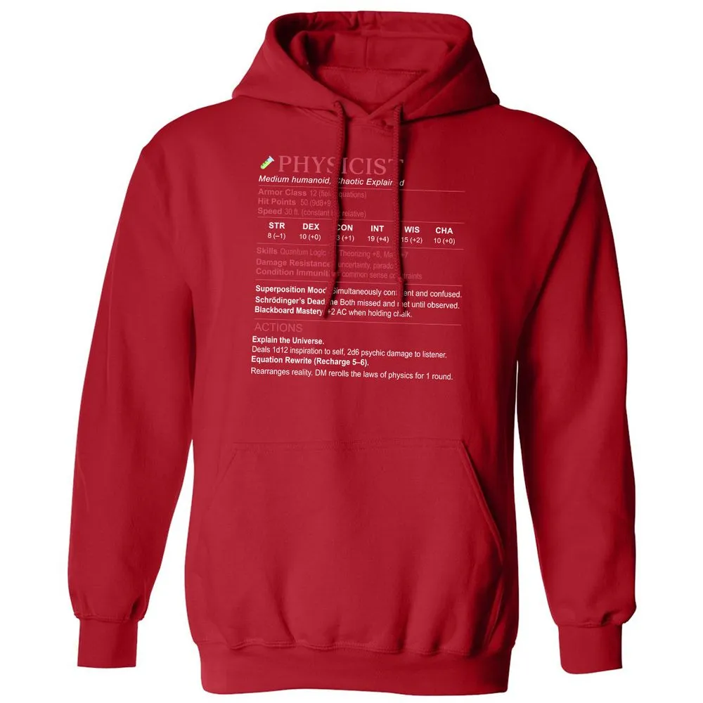 Physicist Stats Classic Unisex Hoodie - Red - 5